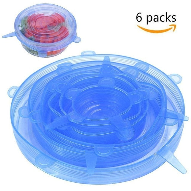 12pcs Reusable Silicone Food Cover Stretch Lids Universal Food Wrap Cover Food Fresh Keeping Silicone Caps Stretchable Magic Lid