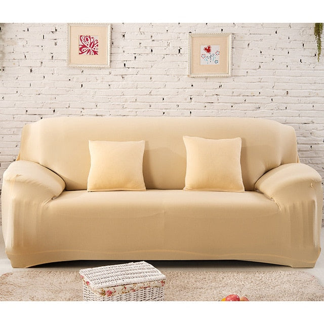 Elastic White Sofa Cover Stretch Tight Wrap All-inclusive Sofa Covers for Living Room Couch Cover Chair Sofa Cover Pillow Case