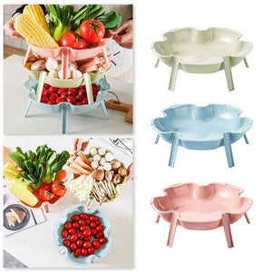 Nordic Style Flower Shape Dish Plate Creative Household Serving Snack Stackable Tray Party Decoration Fruit Tableware Weddi