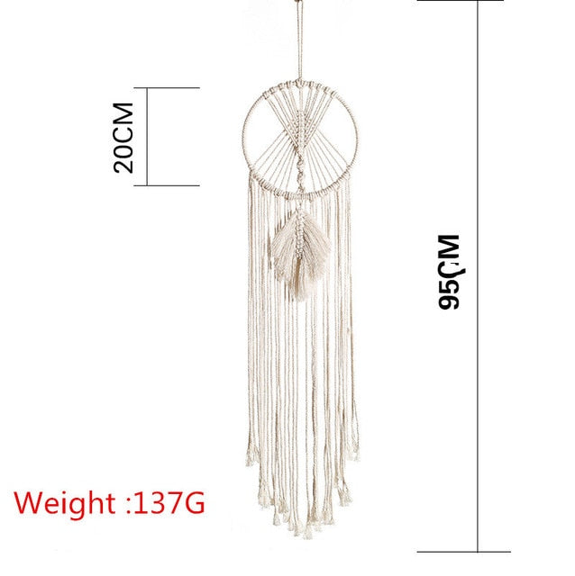 Nordic Star Moon Macrame Dream Catcher Boho Room Decor Room Decoration Macrame Wall Hanging  Kids Room Nursery Gifts