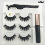 Load image into Gallery viewer, 3 pairs of magnetic eyelashes, waterproof magnetic eyeliner and tweezers,  magnet mink eyelashes makeup 3D false eyelashes set
