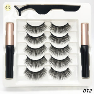 3 pairs of magnetic eyelashes, waterproof magnetic eyeliner and tweezers,  magnet mink eyelashes makeup 3D false eyelashes set