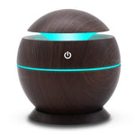 Load image into Gallery viewer, USB Aroma Humidifier Aromatherapy Wood Grain 7 Color LED Lights Electric Aromatherapy Essential Oil Aroma Diffuser 130ml humidif
