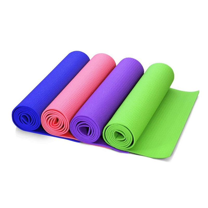 4 Color 6mm Thick PVC Pilate Non Slip Yoga Mat Fitness Exercise Weight Loss Pad